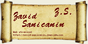 Zavid Saničanin vizit kartica